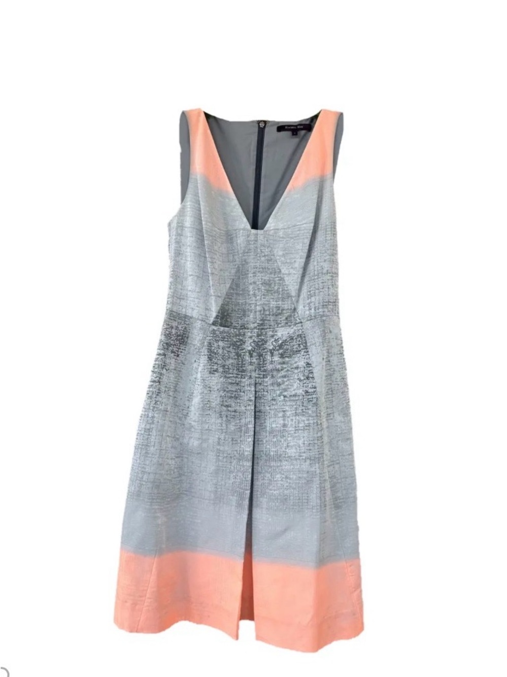 RACHEL Rachel Roy Gray & Coral Mix Media Combo Dress 6